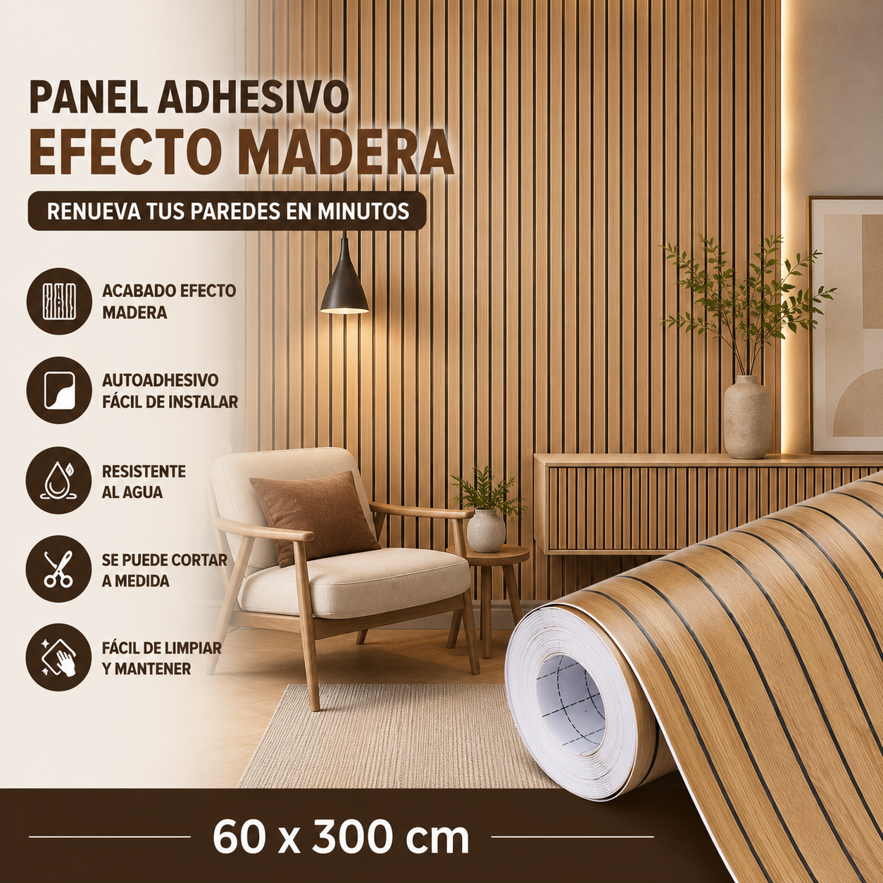 Adhesivo - Efeito ripado 3D