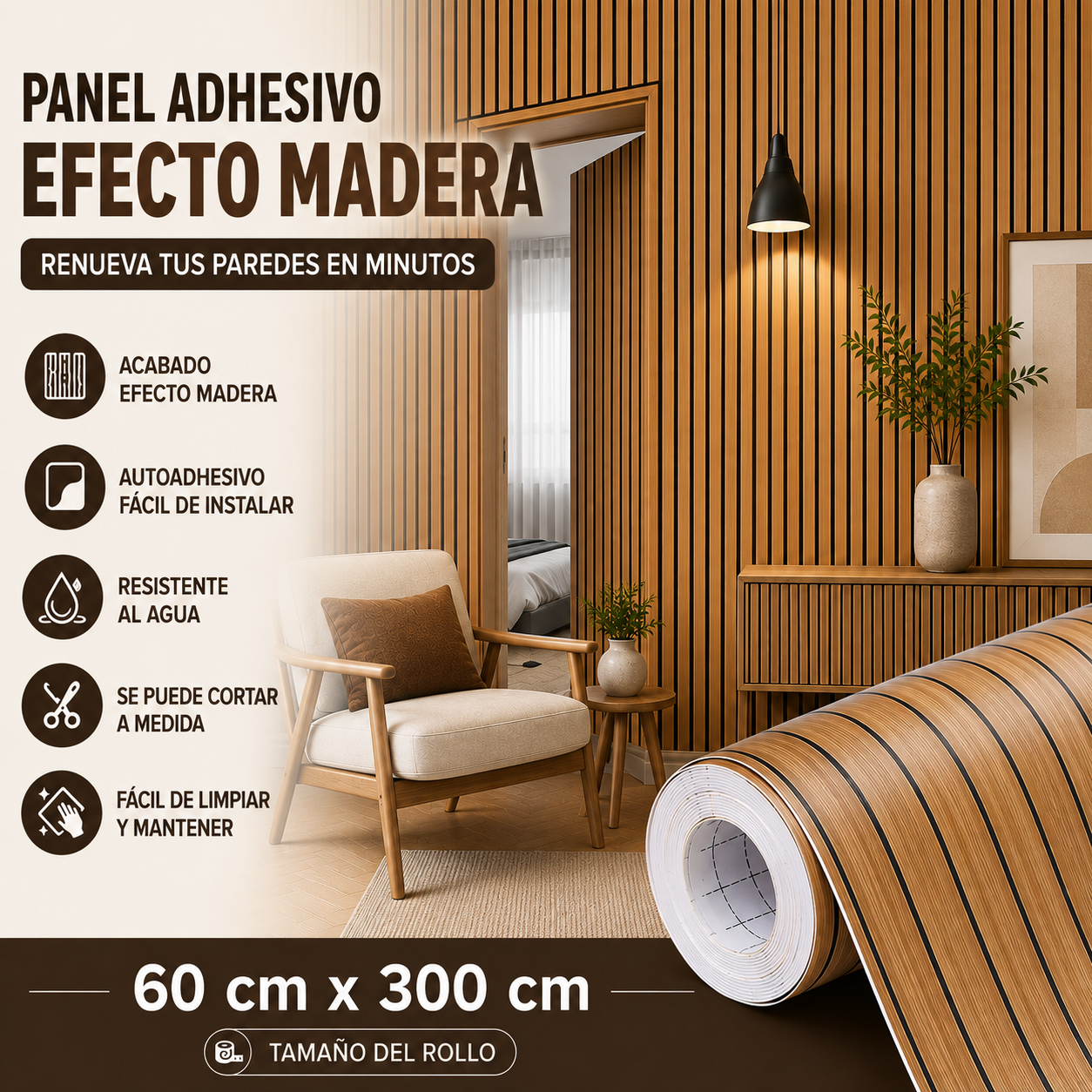 Adhesivo - Efeito ripado 3D