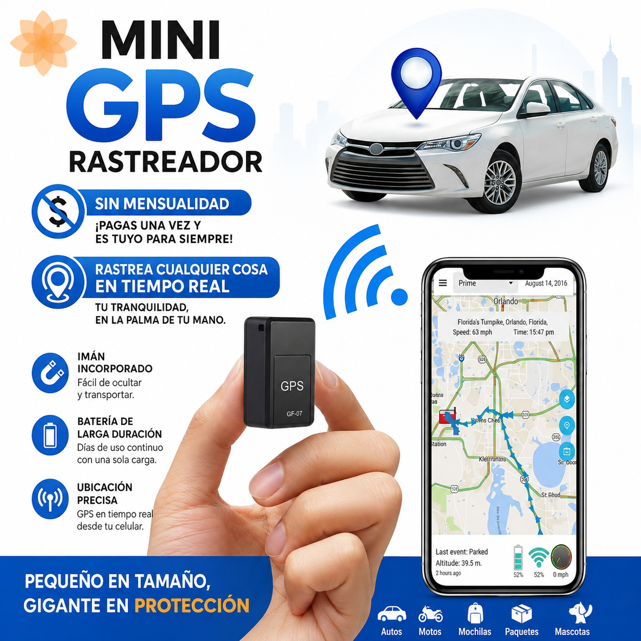 GPS Rastreador para Auto Magnetico